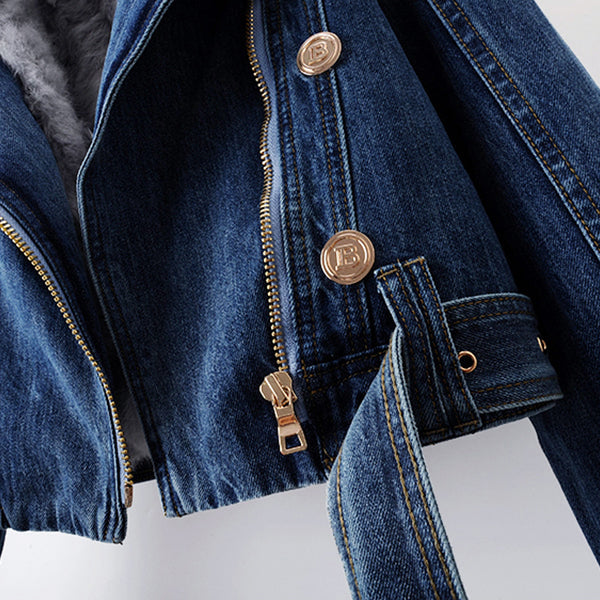 Fayana - Manteau en denim chic et décontracté