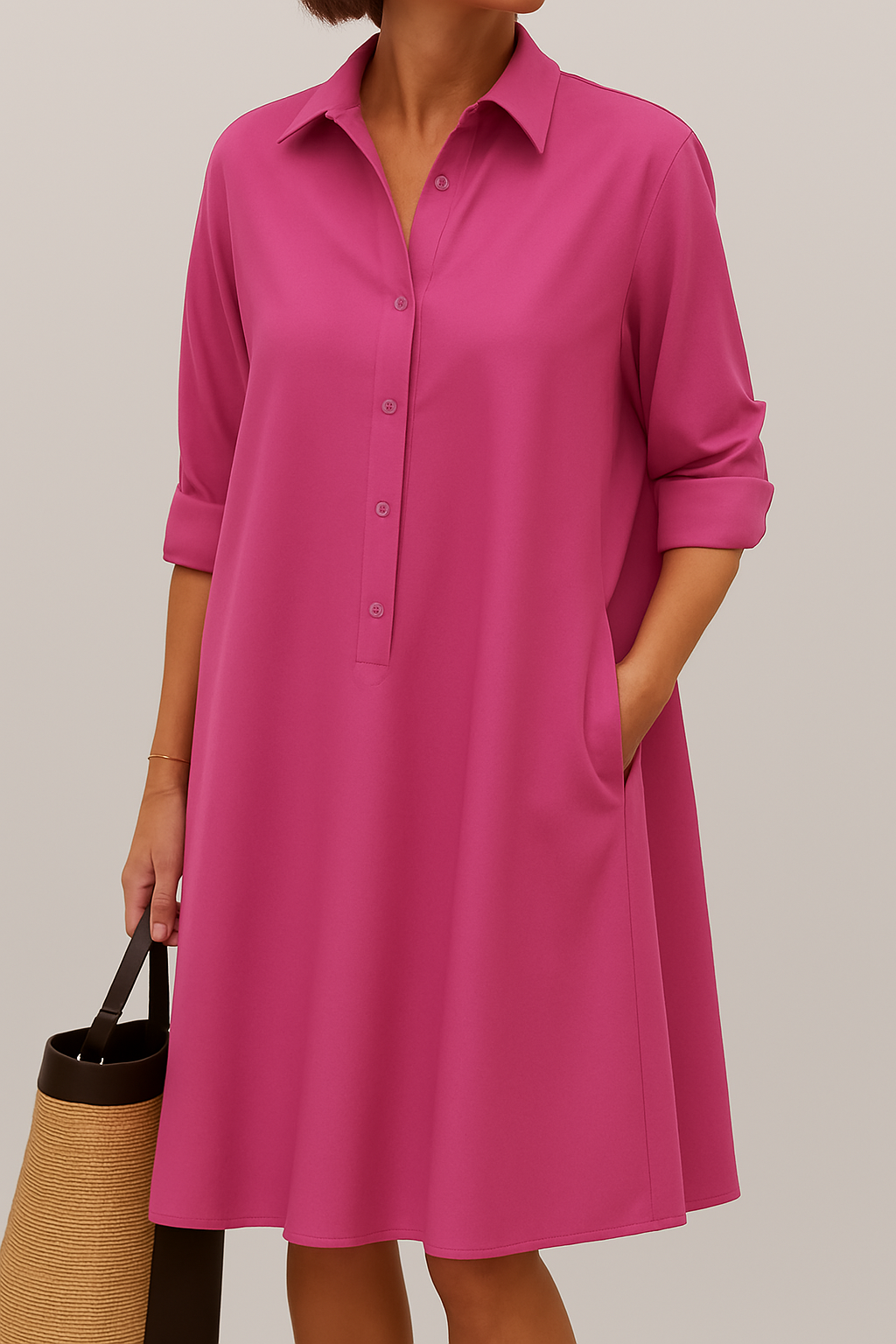Elodie - Robe chemise boutonnée