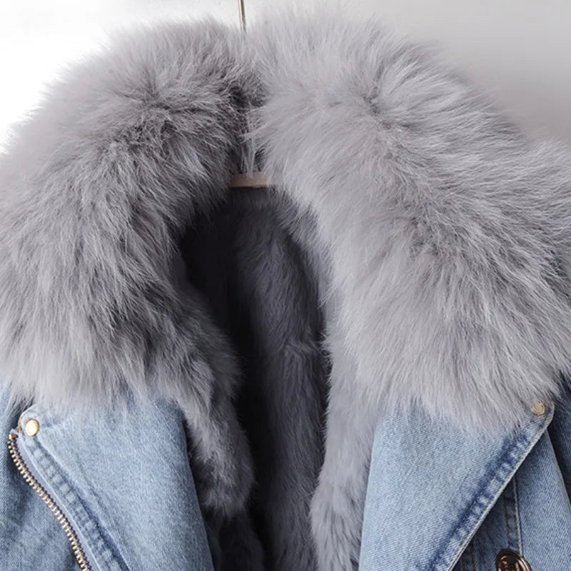 Fayana - Manteau en denim chic et décontracté